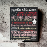 Funny Kitchen Quotes Painted Canvas Cooking Quotes Kitchen Sign - Samantha's 716 Creations