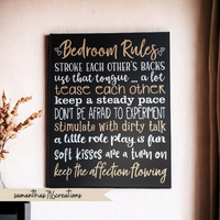 Bedroom Rules Canvas Decor For Couples - Samantha's 716 Creations