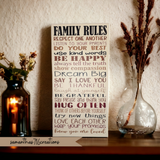 Family Rules Customized Painted Canvas Sign - Samantha's 716 Creations
