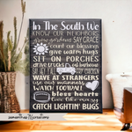 In The South We Southern Family Rules Painted Canvas - Samantha's 716 Creations