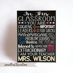 In This Classroom You Are Personalized Math Theme Canvas Sign - Samantha's 716 Creations