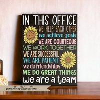 In This Office We Are A Team Motivational Office Decor Painted Canvas - Samantha's 716 Creations