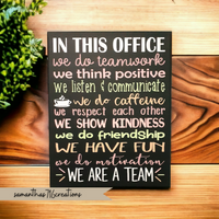 In This Office We Do Teamwork Motivational Quotes Painted Canvas - Samantha's 716 Creations