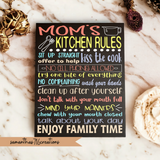 Mom's Kitchen Rules Painted Canvas Wall Decor Sign - Samantha's 716 Creations
