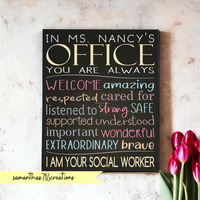 Personalized Social Worker Sign For The Office - Samantha's 716 Creations