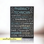 Pharmacy Technician Word Art Painted Canvas - Samantha's 716 Creations