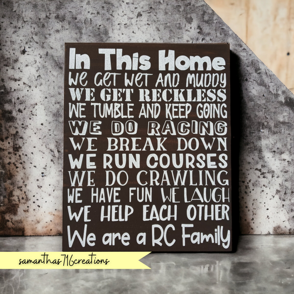 RC Family Rules Painted Canvas - Samantha's 716 Creations