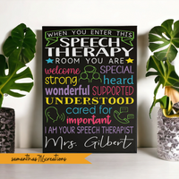 When You Enter This Speech Therapy Room Personalized Canvas - Samantha's 716 Creations