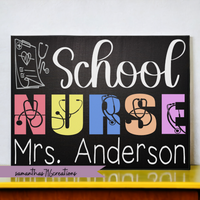 School Nurse Name Sign Painted Canvas For Office - Samantha's 716 Creations