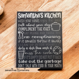 Personalized Kitchen Rules Painted Canvas Wall Decor - Samantha's 716 Creations