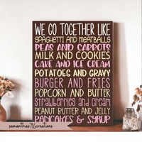 We Go Together Like Spaghetti and Meatballs Painted Canvas - Samantha's 716 Creations