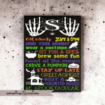 Halloween Rules Sign With Personalized Spider Web Monogram - Samantha's 716 Creations