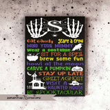 Halloween Rules Sign With Personalized Spider Web Monogram - Samantha's 716 Creations
