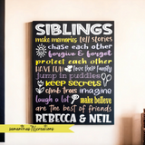Siblings Customized Playroom Bedroom Painted Canvas Sign - Samantha's 716 Creations