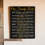 Family House Rules Bible Scripture Canvas Sign - Samantha's 716 Creations