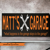 Personalized Garage Name Canvas - Samantha's 716 Creations