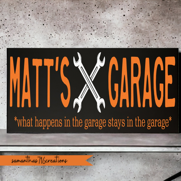 Personalized Garage Name Canvas - Samantha's 716 Creations