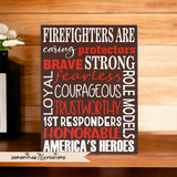 Firefighter Family Canvas Sign Wall Decor - Samantha's 716 Creations