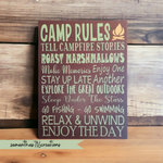 Camp Rules Sign - Samantha's 716 Creations