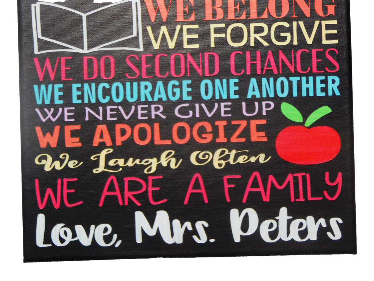 Classroom Rules Custom Teacher Canvas Sign