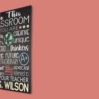 In This Classroom You Are Personalized History Social Studies English ELA Teacher Canvas Sign - Samantha's 716 Creations
