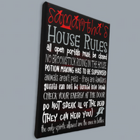 Personalized Halloween Witch's House Rules Painted Canvas - Samantha's 716 Creations