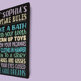 Personalized Bedtime Rules Sign For Kids Painted Canvas - Samantha's 716 Creations