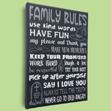 Family Rules Halloween Themed Motivational Painted Canvas - Samantha's 716 Creations