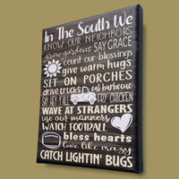 In The South We Southern Family Rules Painted Canvas - Samantha's 716 Creations