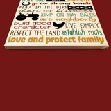 On This Farm We Family Rules Farmhouse Painted Canvas - Samantha's 716 Creations