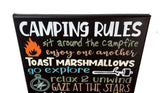 Camping Rules Painted Canvas Wall Decor - Samantha's 716 Creations