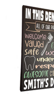 Dentist Office Personalized Wall Sign Painted Canvas - Samantha's 716 Creations
