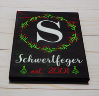 Christmas Established Family Name Canvas Sign - Samantha's 716 Creations