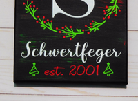 Christmas Established Family Name Canvas Sign - Samantha's 716 Creations