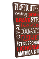 Firefighter Family Canvas Sign Wall Decor - Samantha's 716 Creations