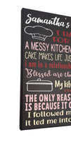 Funny Kitchen Quotes Painted Canvas Cooking Quotes Kitchen Sign - Samantha's 716 Creations