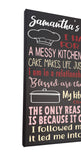 Funny Kitchen Quotes Painted Canvas Cooking Quotes Kitchen Sign - Samantha's 716 Creations