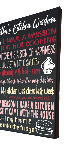 Funny Kitchen Quotes Painted Canvas Cooking Quotes Kitchen Sign