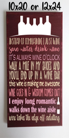 Funny Wine Drinking Quotes Kitchen Subway Word Art Canvas - Samantha's 716 Creations