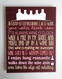Funny Wine Drinking Quotes Kitchen Subway Word Art Canvas - Samantha's 716 Creations