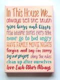 In This House We Family Rules Canvas Sign - Samantha's 716 Creations