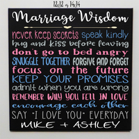Marriage Wisdom Personalized Canvas Wall Decor Sign - Samantha's 716 Creations