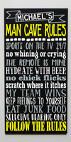 Man Cave Rules Customized Painted Canvas - Samantha's 716 Creations