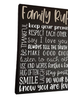 Family Rules Customized Painted Canvas Wall Sign - Samantha's 716 Creations