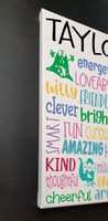 Personalized Monster Kids Name Sign Painted Canvas - Samantha's 716 Creations