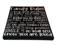 Family Rules Customized Painted Canvas Wall Sign - Samantha's 716 Creations