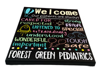 Pediatrician's Doctors Office Welcome Painted Canvas Sign - Samantha's 716 Creations