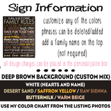 Family Rules Personalized Canvas Sign - Samantha's 716 Creations
