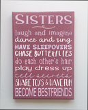 Sisters Nursery Gift Subway Word Art Canvas Sign - Samantha's 716 Creations