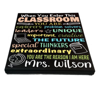 When You Enter This Classroom History, Social Studies, Global Studies Painted Teacher Personalized Canvas Sign - Samantha's 716 Creations